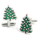 1Pair Crystal Enamel Christmas Tree Cufflinks Mens Cuff Links Wedding Party OZ