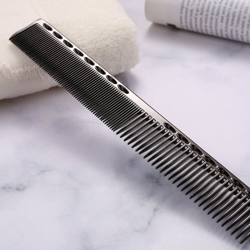 Aluminum Anti-static Hairdressing Combs Hair Cutting Hair Brush (Black)
