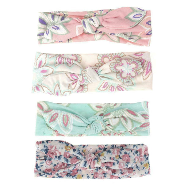 4pcs Children Rabbit Ears Elastic Hair Bands Printing Cotton Girls Headwear #gib