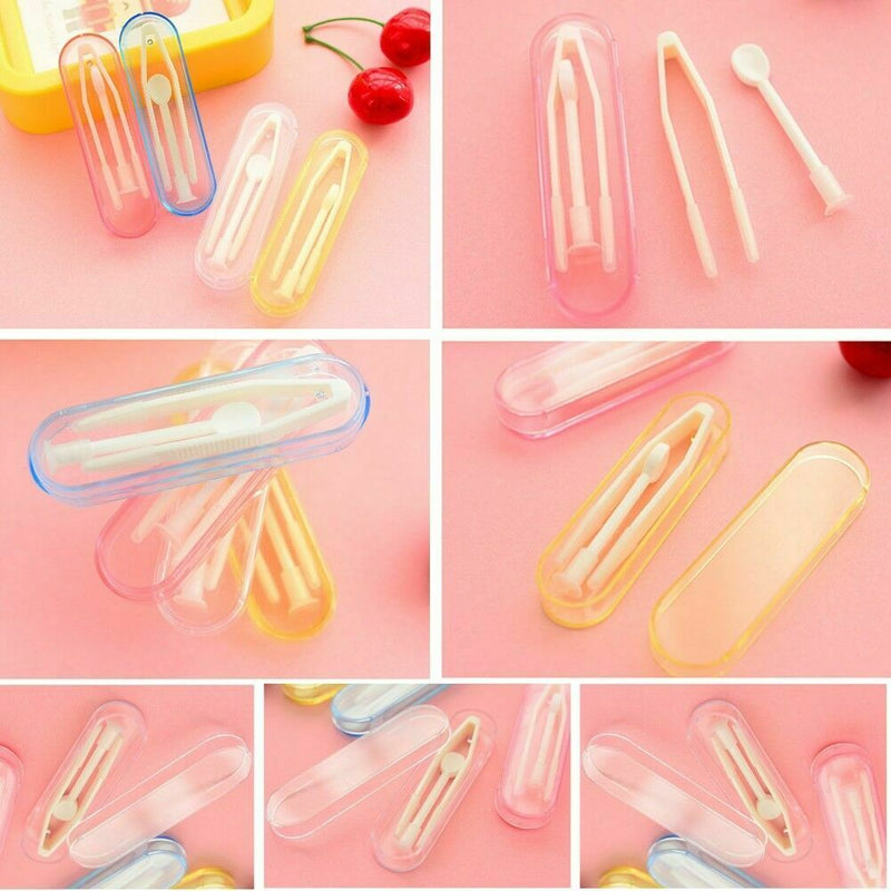 2 Pcs Eyes Care Contact Lenses Plastic Tweezers Insert Remover Random Color B8L5