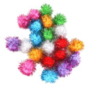 Cat Kitten Toys 21pcs Sparkly Tinsel Pom Pom Balls 3.5cm Iridescent Glitter NEW
