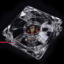 Quad 4-LED Light Neon Clear 80mm PC Computer Case Cooling Fan Popular for DIY 3c