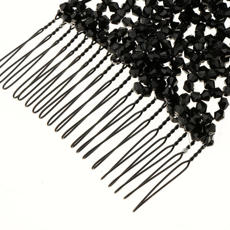 Magic Hair Combs Black Beads Double Hair Clips Stretchy Hair Accessories