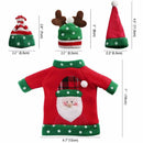 3pcs Ugly Christmas Sweater Wine Bottle Cover, Handmade Wine Bottle Sweater A5W3