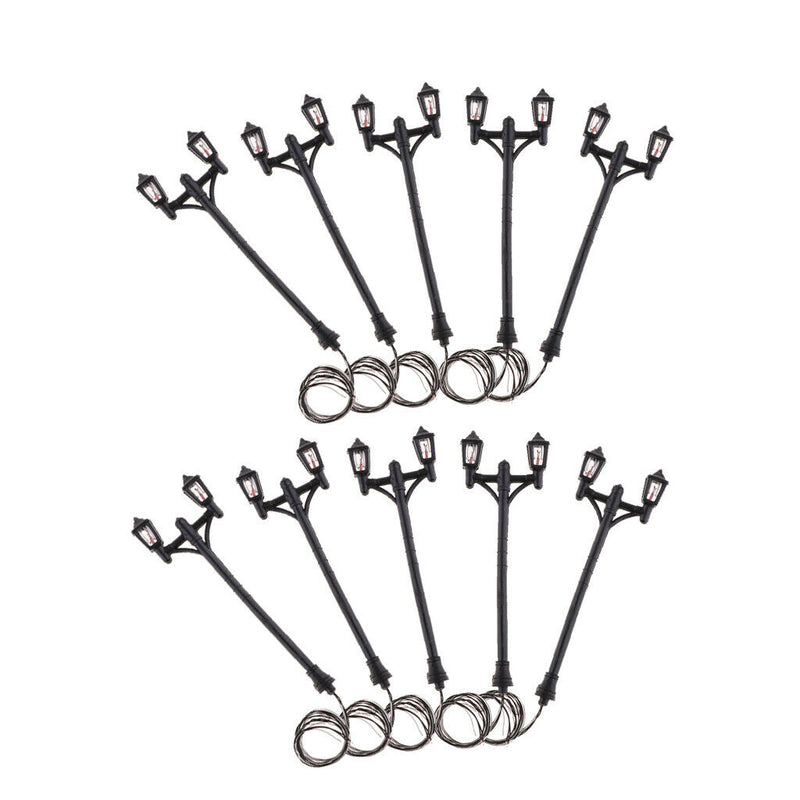 6.5 Cm Height Road Led Light Train Double Headed Lamppost Decors