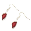 1 Pair Women Crystal Marquise Cut Teardrop Wedding Earrings Gift (Red)