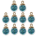 20x Mini Glitter Star Glass Ball Charms DIY Necklace Pendant 16mm Blue Pink
