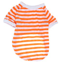 pet stripe Clothes Dogs vest Casual T-shirt Orange XL