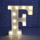 White Large Plastic Marquee Freestanding Alphabet LED Light UP Letters F