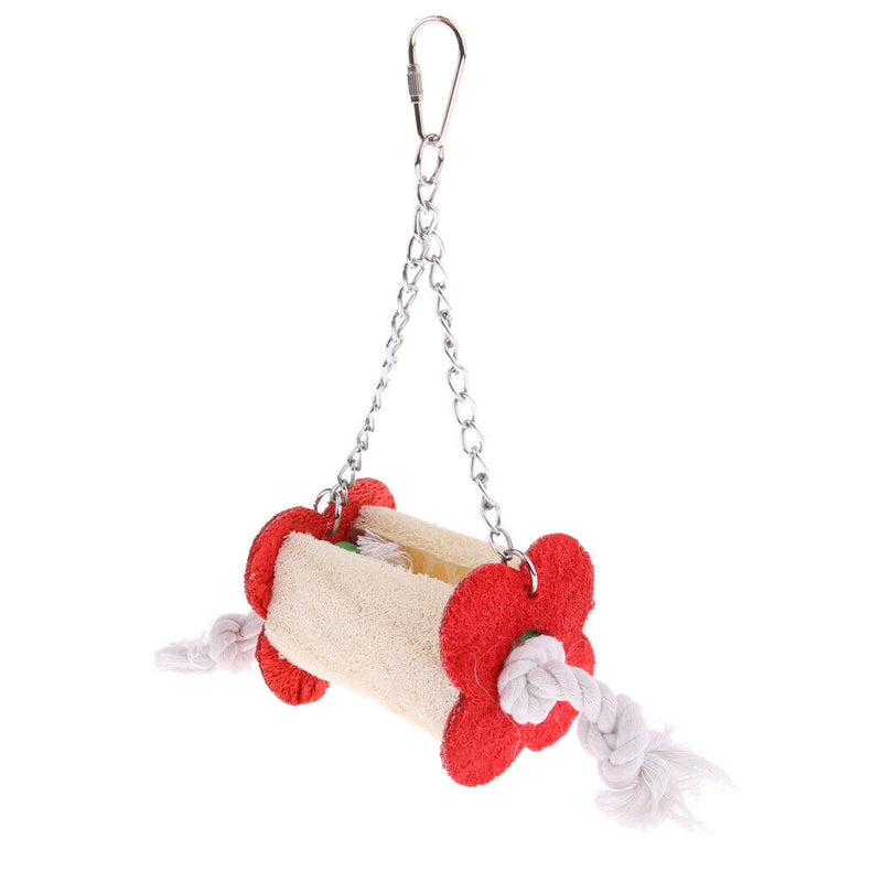 Parrots Parakeet Finches Natural Loofah Chew Toys with Hook