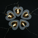 LED Warm Wooden Heart Shape String Fairy Lights For Xmas Wedding Decorations OZ
