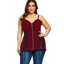 Bodycon Plus Size Women Tops Summer Backless Sexy Ladies Vest T-shirt Lace
