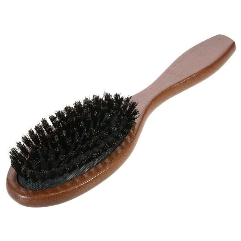 Natural Bristle Hair Brush Anti-static Wood Massage Comb Hair Styling Tool