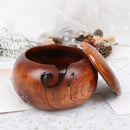 Wooden Yarn Bowl Holder Skeins Knitting Crochet Thread Storage Box with L_
