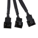 2pcs 4Pin PWM to 3x 3pin/4Pin Fan Splitter Power Cable Sleeved Braided Cord