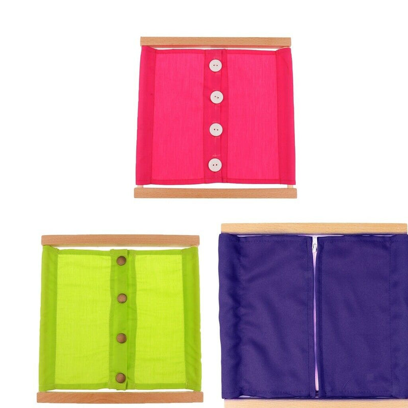 Montessori Zipping&Buttoning Dressing Frame 3 Pieces/Set Baby Kids Early