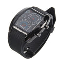 Shot-in Creative LED Watch Sector Sports Car Meter Dial Wrist Watch For Men