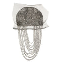 1 pair of black elegant shoulder flap brooch with tassel chain - unisex jewelry