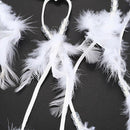Handmade atrapauenos-SODIAL(R)Handmade atrapauenos white feather with clear
