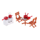 1:12 Modern Plastic Picnic Stove, Pot, Table and Chairs Furniture Fairy Garden