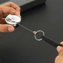 Retractable Anti-Theft Wire Rope Pen Holder Key Ring Reel Buckle with Clip