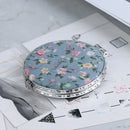 1pc Mini Pocket Floral Mirror Portable Two-side Folding Make Up Women Vint BX