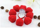 Quality 10pcs Romantic velet Red Heart Ring gift Boxes Jewelry Supplies ME