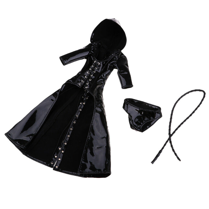 1/6 Scale PU Clothes Hooded Coat Underpants Whip Set for 12" Action Figures