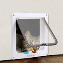 4 Way Lockable Dogs Cat Security Flap Door Kitten Puppy Pets Gate (White M)