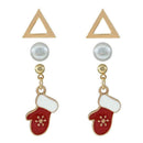 3 Pairs Christmas Snowman Earrings Santa Claus Dangles Jewelry (Style 4)  A