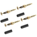 4x Headphone Repair Replacement, Stereo 3.5mm Jack Male Plug 4-pole Solder