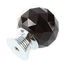 Black Round Crystal Glass Cabinet Drawer Door Pull Knobs Handles 30mm U1I5
