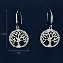 Creative Women Shining Zircon Rhinestones Tree Hollow Drop Earrings Jewelry