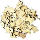 250pcs Mixed Shapes Wooden Ornament Scrapbooking Embellishments Wood Crafts