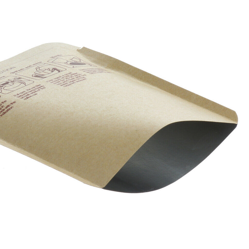 100 Pcs Kraft Paper Lock Bag Air Barrier Opening Coffee Nuts Seal Food Pouch