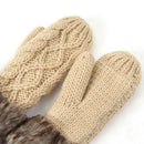 Warm Ladies Rag Wool Winter Snow Mittens Knitted Fleece Lined Fur Gloves-Be X4A4