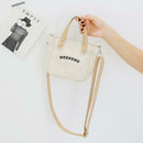 Letter Print Shoulder Satchel Handbags Canvas Women Crossbody Bags (White)