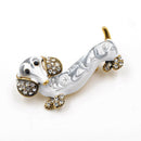 Cute Dachshund Dog Brooches For Women Fashion Alloy Rhinestone Enamel Anima F1P8