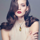 Square Crystal Pendant Necklace Fashion Leaf Choker Statement Jewelry Gift