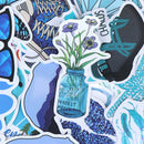 50Pcs Cartoon Blue Stickers DIY Suitcase Laptop Guitar Bicycle Car DecalsOZ