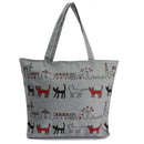 Women Canvas Lady Shoulder Bag Handbag Tote Shopping Bags Zip Multi Pattern