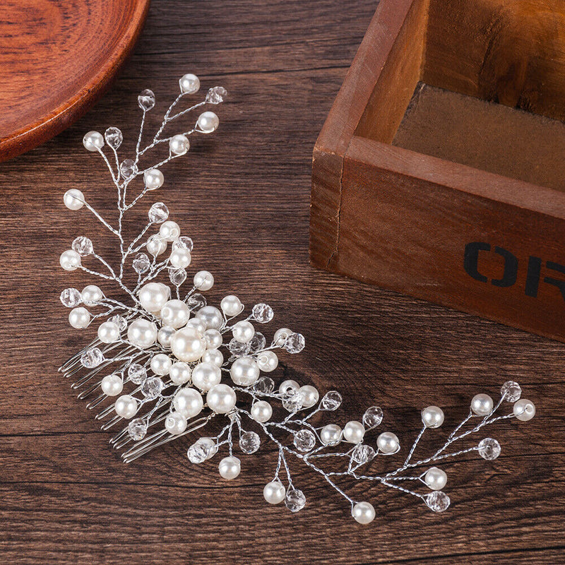 Luxury Bridal Wedding Beautiful Pearls Hair Comb Hair Clip Hair Headpieces new