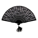 Handmade Retro Style Folding Flower Lace Fan, Black