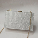 Fashion Lady Messenger Bag Elegant Acrylic Clutch Bag Retro Party Pure Whit