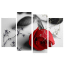 Set of 4pcs Rose Canvas Print Wall Art Hanging Painting Pictures Home Decor