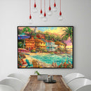 5D DIY Full Drill Diamond Painting Beach House Cross Stitch Embroidery Gift
