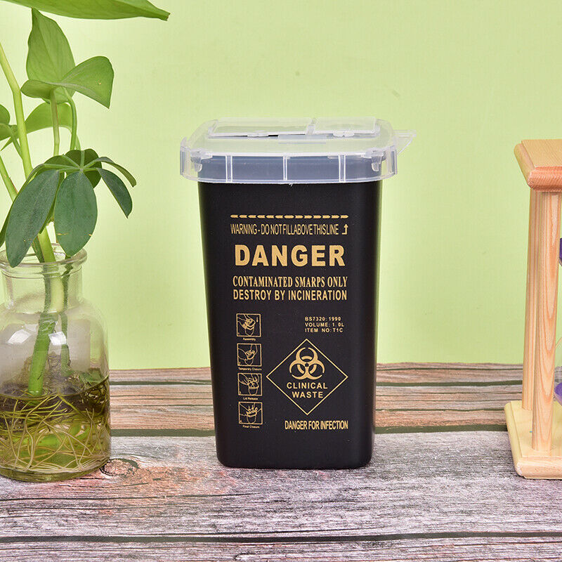 1L Capacity Sharps Container Medical Needles Tattoo Piercing Needles Collect Box