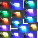 2x T10 W5W 5050 6SMD RGB Remote Control LED Multi Color Light Car Wedge Bulbs H7