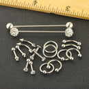 9 Pairs Stainless Steel Body Piercings Jewelry Kit for Women Grils