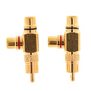 2x RCA Plug Male to 2 RCA Socket Female Connector Adaptor